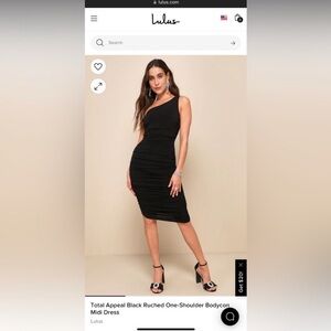 Lulu’s Maroon ruched bodycon one shoulder midi dress